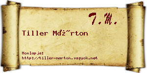 Tiller Márton névjegykártya