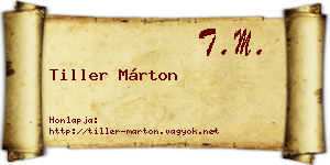 Tiller Márton névjegykártya