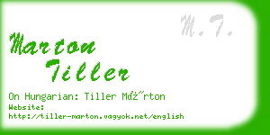 marton tiller business card